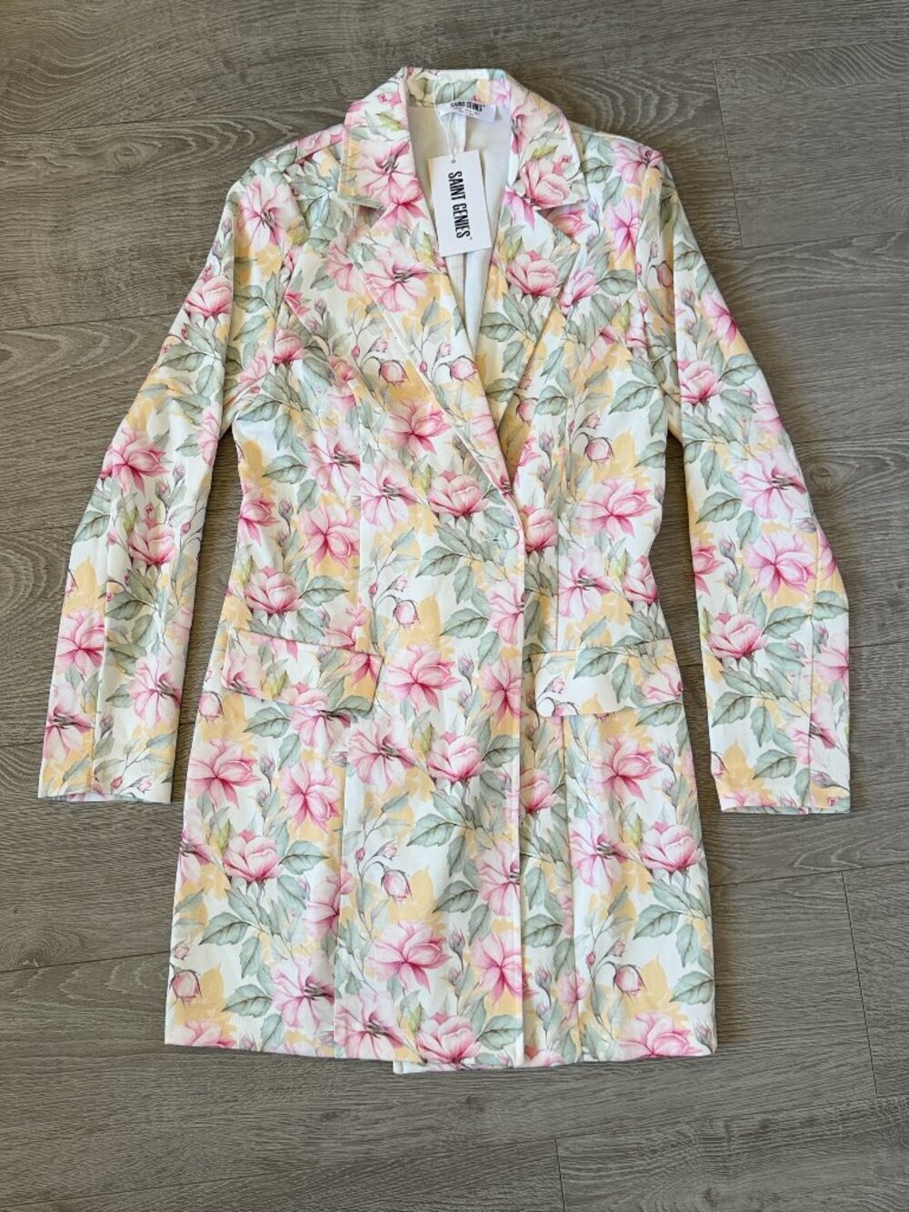 Saint Genies Floral Blazer Jacket Women’s US 6 NWT Pink Rose
